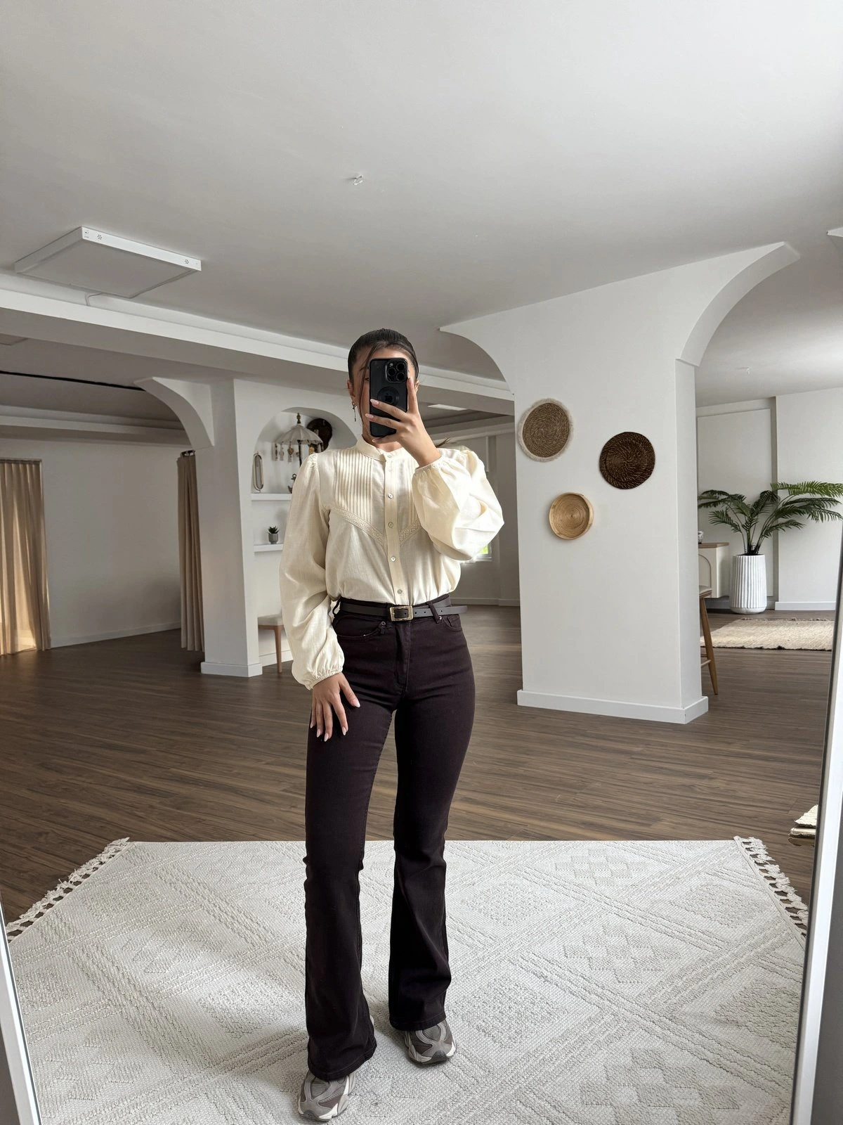 İSPANYOL LİKRALI JEAN - KOYU KAHVE - Görsel 1