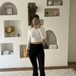 İSPANYOL PAÇA ŞARDONLU DALGIÇ KUMAŞ TAYT - SİYAH