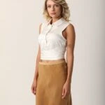 İTHAL BEL KUŞAKLI SIFIR KOL GÖMLEK - EKRU