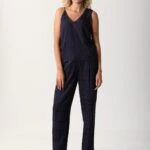 İTHAL GEOMETRİK DESEN SATEN PANTOLON - LACİVERT