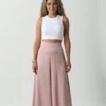 İTHAL İPEK PALAZZO PANTOLON - PUDRA