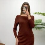 İTHAL YALDIZLI CEP DETAY ELBİSE - BAKIR