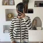 KALIN ÇİZGİ GOLD DÜĞME VİSKON HIRKA - TAŞ SİYAH