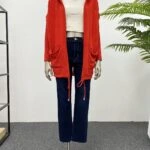 KAPİŞONLU REGLAN KOL CEPLİ HIRKA - KIRMIZI