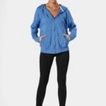 KAPÜŞONLU FERMUARLI PAMUK SWEAT - İNDİGO