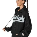 KAPÜŞONLU MİDNİGHT YAZI SALAŞ SWEAT - SİYAH