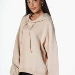 KAPÜŞONLU PAMUK SALAŞ SWEAT - BEJ