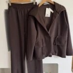 KAPÜŞONLU SPOR CEKET PANTOLON MODAL TAKIM - KAHVE