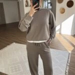 KAPÜŞONLU SWEAT BEL BİLEK LASTİK EŞOFMAN PAMUK TAKIM - HAKİ