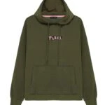 KAPÜŞONLU THRİLL YAZI BASKI ARKA LEOPAR BASKI SWEAT - HAKİ