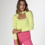 KARE YAKA FERMUARLI KAZAK - LİME