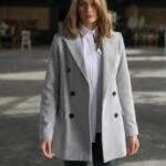 KAŞE KRUVAZE CEKET - GRİ