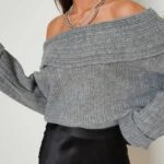 KAYIK KAT YAKA FİTİLLİ KAZAK - GRİ