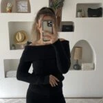 KAYIK KATLI YAKA FİTİLLİ YUMOŞ KAZAK - SİYAH