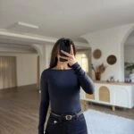 KAYIK YAKA MODAL KAŞMİR ULTRA HAFİF BLUZ - LACİVERT