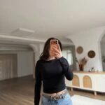 KAYIK YAKA UZUN KOL YAN BÜZGÜ VİSKON BLUZ - SİYAH