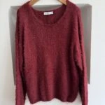 KAYIK YAKA YUMUŞAK DOKU KAZAK - KOYU BORDO