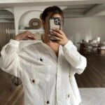 KEMİK AKSESUAR İŞLEME PAMUK SALAŞ GÖMLEK - BEYAZ