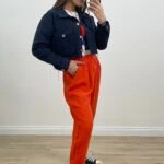 KESİK CROP KOT CEKET - LACİVERT