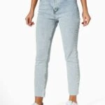 KESİK PAÇA LİKRALI BOYFİT JEAN - BUZ MAVİ