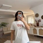 KİBRİT BASKI DETAY PAMUK SALAŞ TİŞÖRT - EKRU