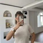 KISA KOL İNCE AJURLU FİTİLLİ TRİKO - KREM