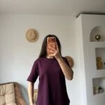 KISA KOL PAMUK LİKRA TİŞÖRT - BORDO