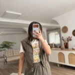 KOL BEL LASTİK KAPÜŞONLU TENSEL YELEK - HAKİ