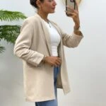 KOL BÜZGÜLÜ ASTARLI PAMUK CEKET - BEJ