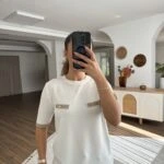 KOL UCU VE CEP GÖRÜNÜM SİM DETAY KISA KOL VİSKON TRİKO - EKRU