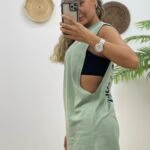 KOLSUZ ARKA BASKI SALAŞ TİŞÖRT - YEŞİL