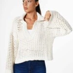 KROŞE POLO YAKA KISA KAZAK - HAM EKRU