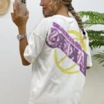 LAKERS ÖN ARKA BASKI KISA KOL TİŞÖRT - EKRU