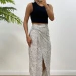 LEOPAR DESEN BEL BÜZGÜ ANVELOP ETEK - KREM