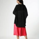 LEOPAR DESEN SATEN GÖMLEK - SİYAH