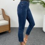 LİKRALI MOM JEAN - ORTA MAVİ