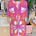 MARKA DESENLİ TRUVAKAR KOL VİSKON GÖMLEK ELBİSE - DESENLİ