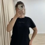 MARKA KABARTMA BASKI KISA KOL BASİC TİŞÖRT - SİYAH