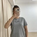 MARKA KABARTMA BASKI SALAŞ PAMUK TİŞÖRT - GRİ