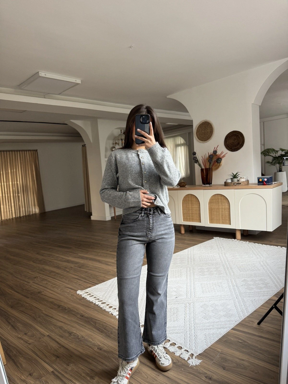 MARKA MODEL ORJİNAL PAÇA FLARE JEAN - YIKAMA GRİ