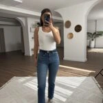 MARKA MODEL YÜKSEK BEL LİKRALI MOM JEAN - MAVİ