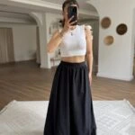 MAXİ BOY PAMUK BALON ETEK - SİYAH