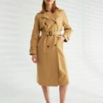 MAXİ BOY SIRT KAPAKLI TRENÇKOT - A.CAMEL