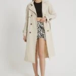 MAXİ BOY SIRT KAPAKLI TRENÇKOT - TAŞ