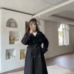 MAXİ BOY SIRT KAPAKLI TRENÇKOT - SİYAH