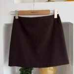 MİNİ KALEM VİSKON ETEK - KAHVE