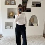 MODAL KUMAŞ CEPLİ BOL PAÇA EŞOFMAN - FÜME