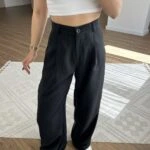 MODAL TENSEL PİLELİ PALAZZO PANTOLON - SİYAH