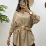 MODAL TUNİK SALAŞ  GÖMLEK - BEJ