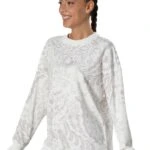 MOTİF BASKI BİSİKLET YAKA PAMUK SWEAT - EKRU